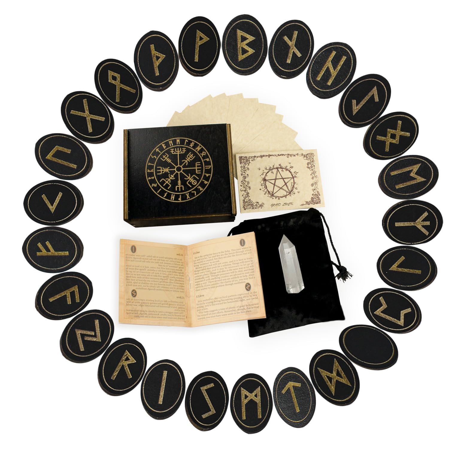 Amazon.com: Tirmanaz Runes, Wooden Runes Set with Guide Book